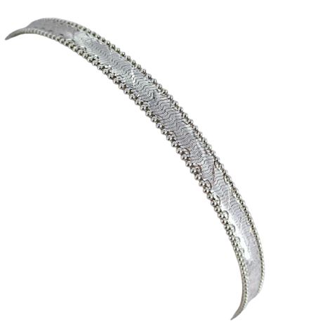 925 Sterling Silver OTC Reversible Diamond-Cut Herringbone Bracelet 6.4 grams