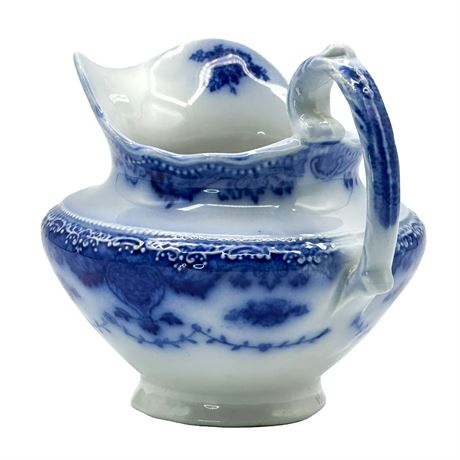 W.H. Grindley "Ashburton" Antique Ironstone Blue Flow Creamer