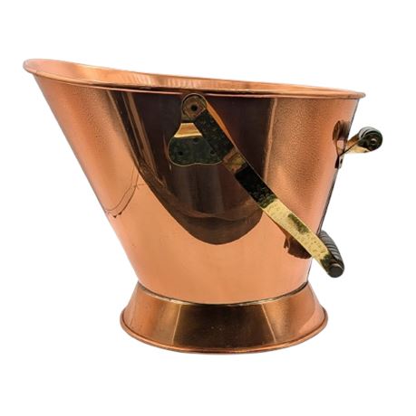 Copper Finish Helmet Coal Bucket