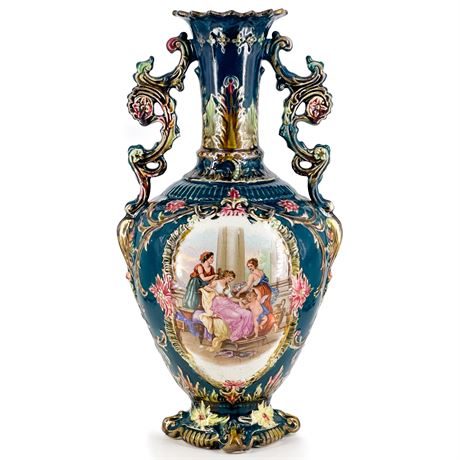 Antique Kauffman Porcelain Portrait Trophy Vase