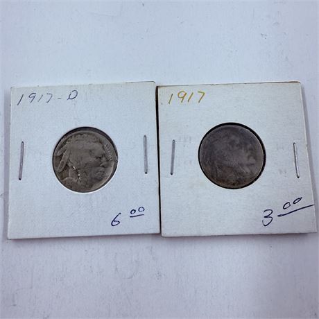 1917 + 1917-D Buffalo Nickels