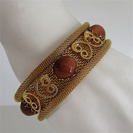 Vintage Mesh Goldstone Bracelet