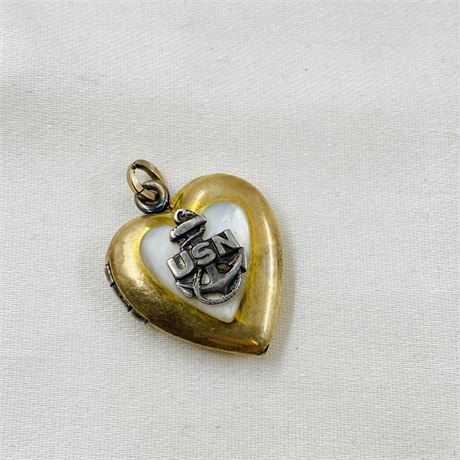Vintage US Navy Photo Heart Locket