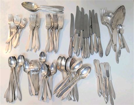 117 Pc Silver Plate Service For 12* Rogers Bros 1847 "Argosy" W/Serving Utensils