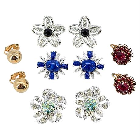 Six Pairs Vtg SARAH COVENTRY Clip Earrings