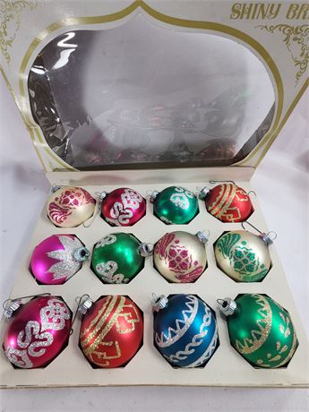 Vintage box of Shiny Brite Ornaments