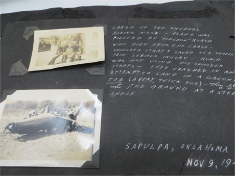NOVEMBER 11, 1946, PICTURES OF BOEING N253 PLANE CRASH SPULA, OKLAHOMA