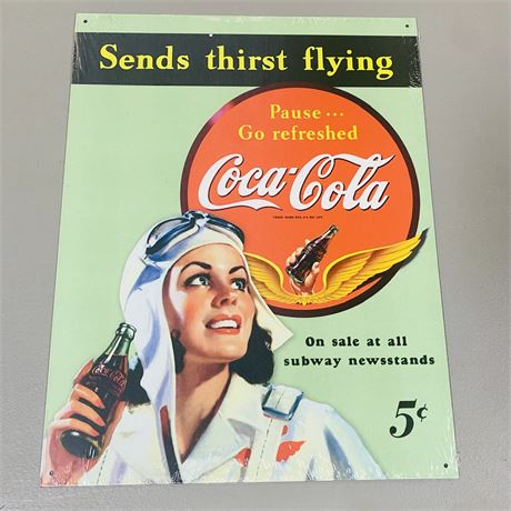 Coca Cola 12.5x16” Metal Retro Sign