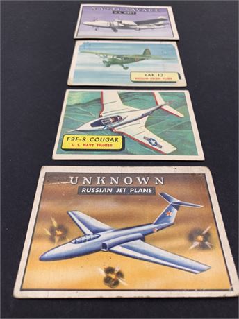 4 Vintage 1950s T. C. G. Airplane Trade Card Lot