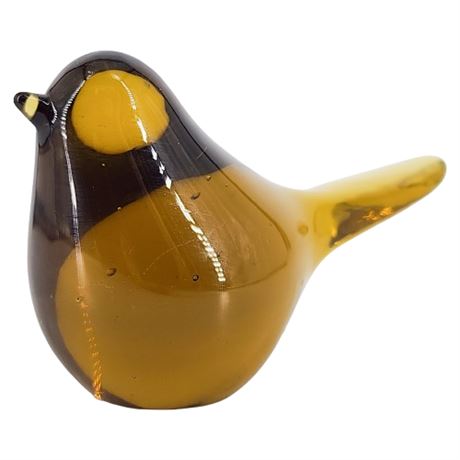 Vintage NAPCO Dark Amber Glass Bird Figurine