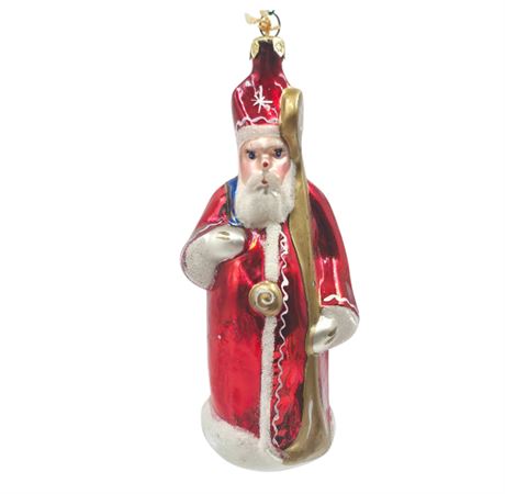 X-Large Glass Santa Ornament
