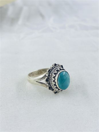 8g Sterling Turquoise Ring Size 9.5