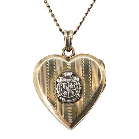 Vintage HAYWARD Gold Filled Sorority Locket Necklace