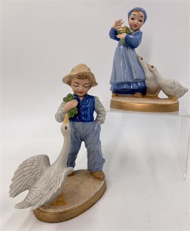 2 Margaret Richardson 1973-1974 Children with Geese Figurines