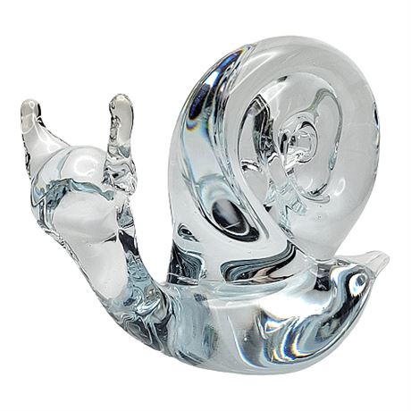 Clear Hand Blown Art Glass Snail
