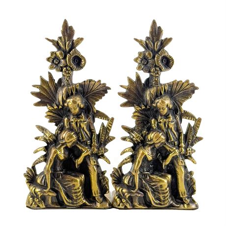 Pair of Antique Victorian Brass Bookends