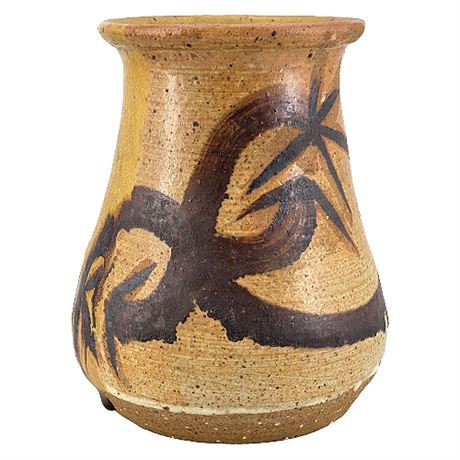 Signed Studio Pottery Drip Glaze Vase