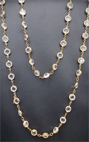 Swarovski gold tone crystal necklace 36 in
