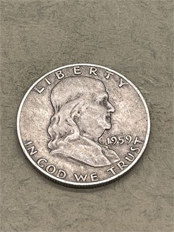 1959 D Franklin Half Dollar - Toned