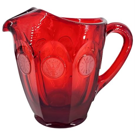 Vintage Fostoria "Coin Ruby" UV Reactive Amberina Pitcher