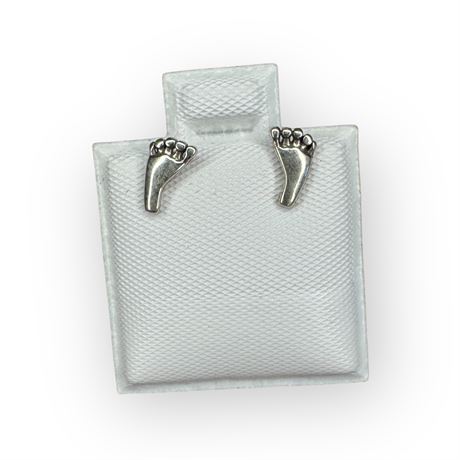Footprint Sterling Stud Earrings