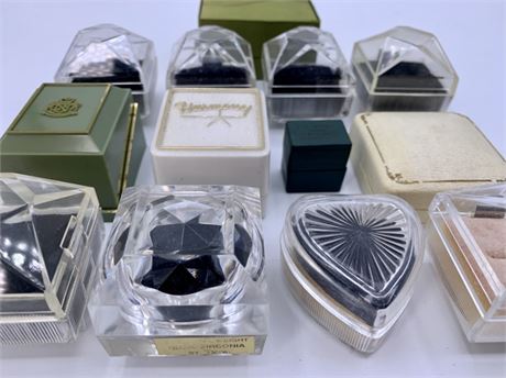 13 Vintage Velvet lined Ring & Earring Jewelry Presentation Boxes