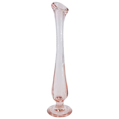 Vintage 9" Pink Depression Glass Blob Top Swung Bud Vase
