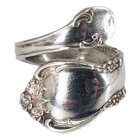 Signed Vintage S. KIRK & SON Sterling Silver Spoon Ring, Sz 6