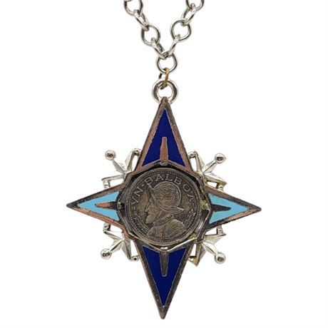 Vintage Vasco Núñez de Balboa Chunky Pendant Necklace