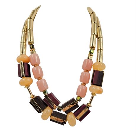 Chico's Double Strand Chunky Statement Necklace