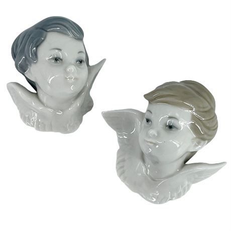 Lladro Angel's Head 3 & 1 Figurines