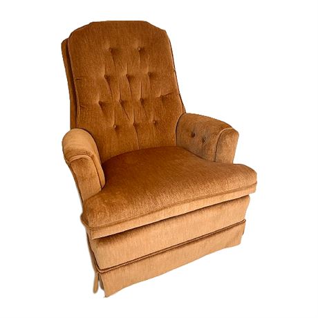 Vintage Batista Furniture Tufted Velour Arm Chair
