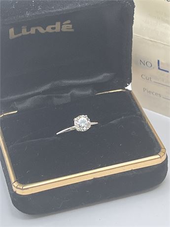 LINDE simulated diamond  14kt solitaire ring  KG