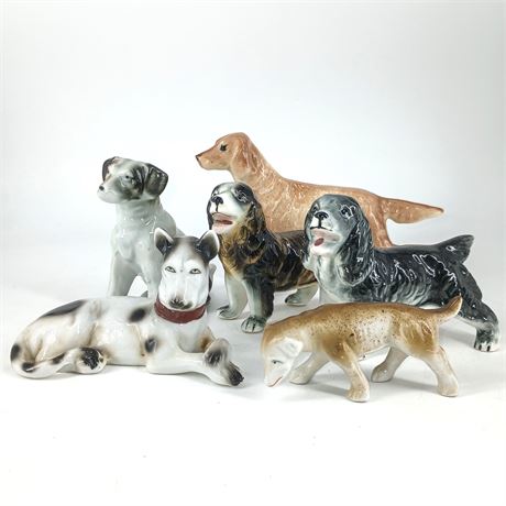 Lot of 6 Collectible Dog Figurines