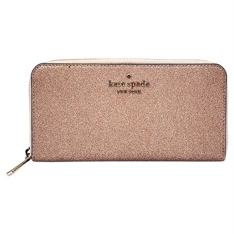 Kate Spade Pale Pink Glitter Tinsel Large Continental Wallet