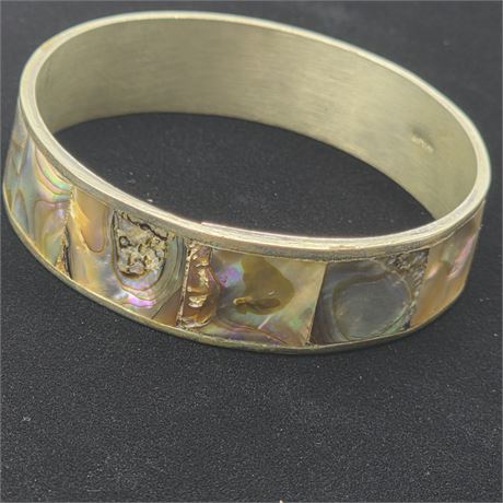 Mexican Abalone shell bangle bracelet