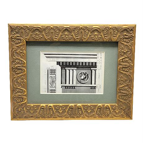 Column Illustration in 5x7 Aaron Brothers Gold Tone Frame