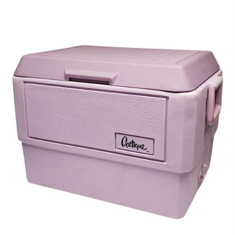 Vintage Arctique Pastel Lavender Purple Chest Cooler w/ Handles, Drain Spout