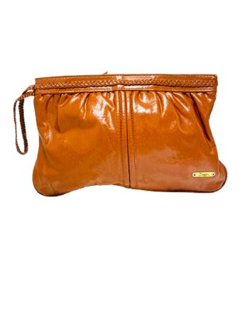 Vtg Brown Sarne Jeny Clutch Purse