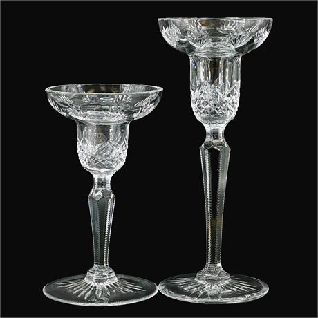 Pair of Vintage Wedgewood Majesty Pattern Crystal Candlestick Holders