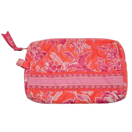 Pink Floral Quilted Vera Bradley Makeup Bag