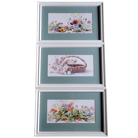 M. Simandle Framed Floral Prints - Set of 3