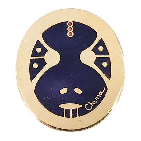 Vintage CHUNA Yup'ik Indigenous Alaskan Enamel Brooch