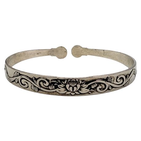 Art Nouveau Style Waterlily Cuff Bracelet