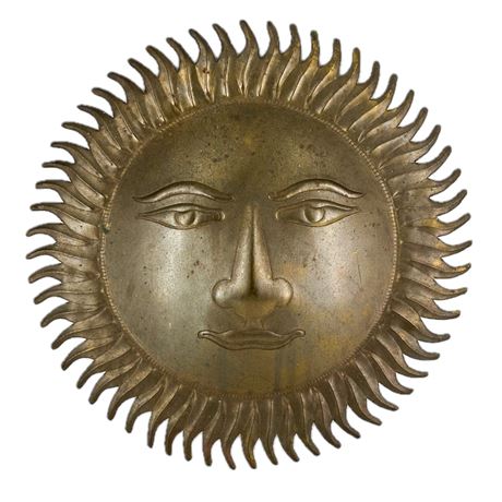 Mid-Century Decorative Brass Sun Wall Art