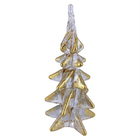 Art Glass Glitter Swirl Christmas Tree