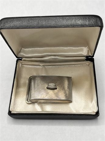 Vintage engraved Silvertone money clip