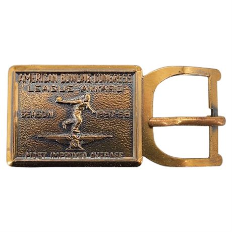 Vintage 50s American Bowling Congress League Award Belt Buckle