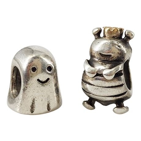 Two Genuine Pandora Sterling Silver Charms