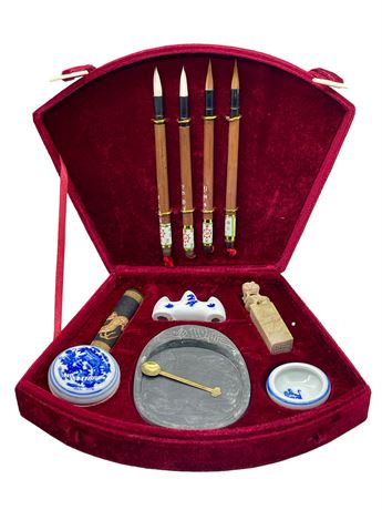 Vintage Chinese Ink Calligraphy Set